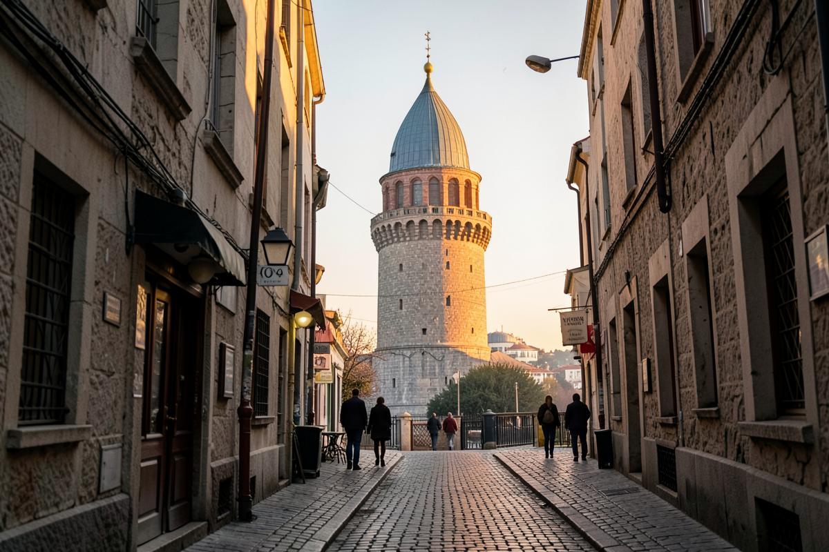 Galata Tower rising above Beyoğlu rooftops